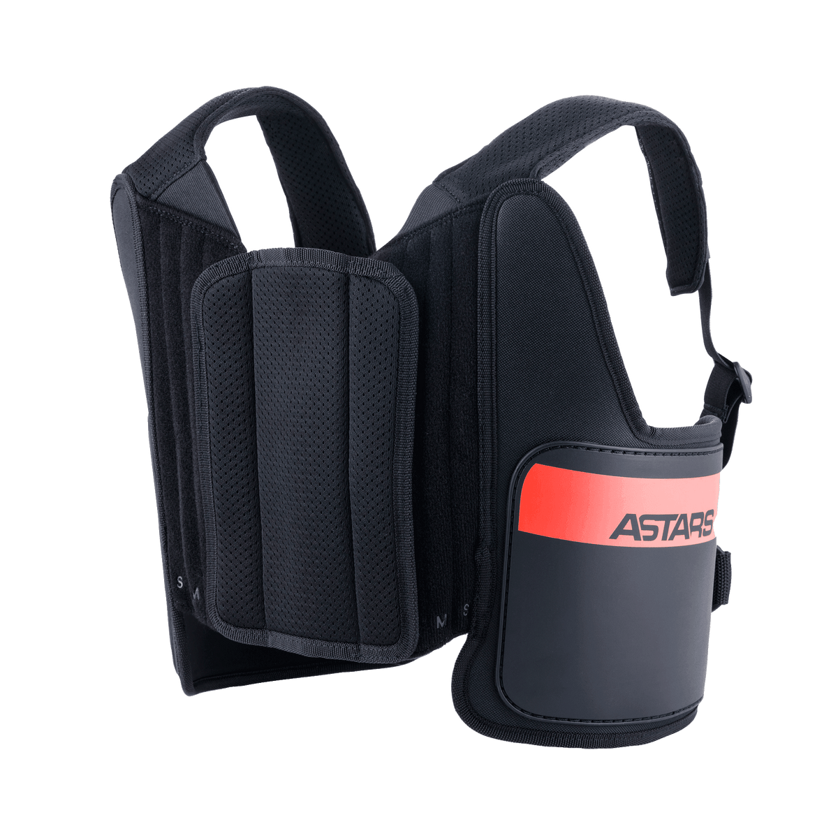 Alpinestars Bionic Rib Support, karting ribbeschermer, zwart met rood ASTARS-logo, verstelbare schouderbanden van mesh, ergonomisch meerlaags ontwerp voor impactbescherming