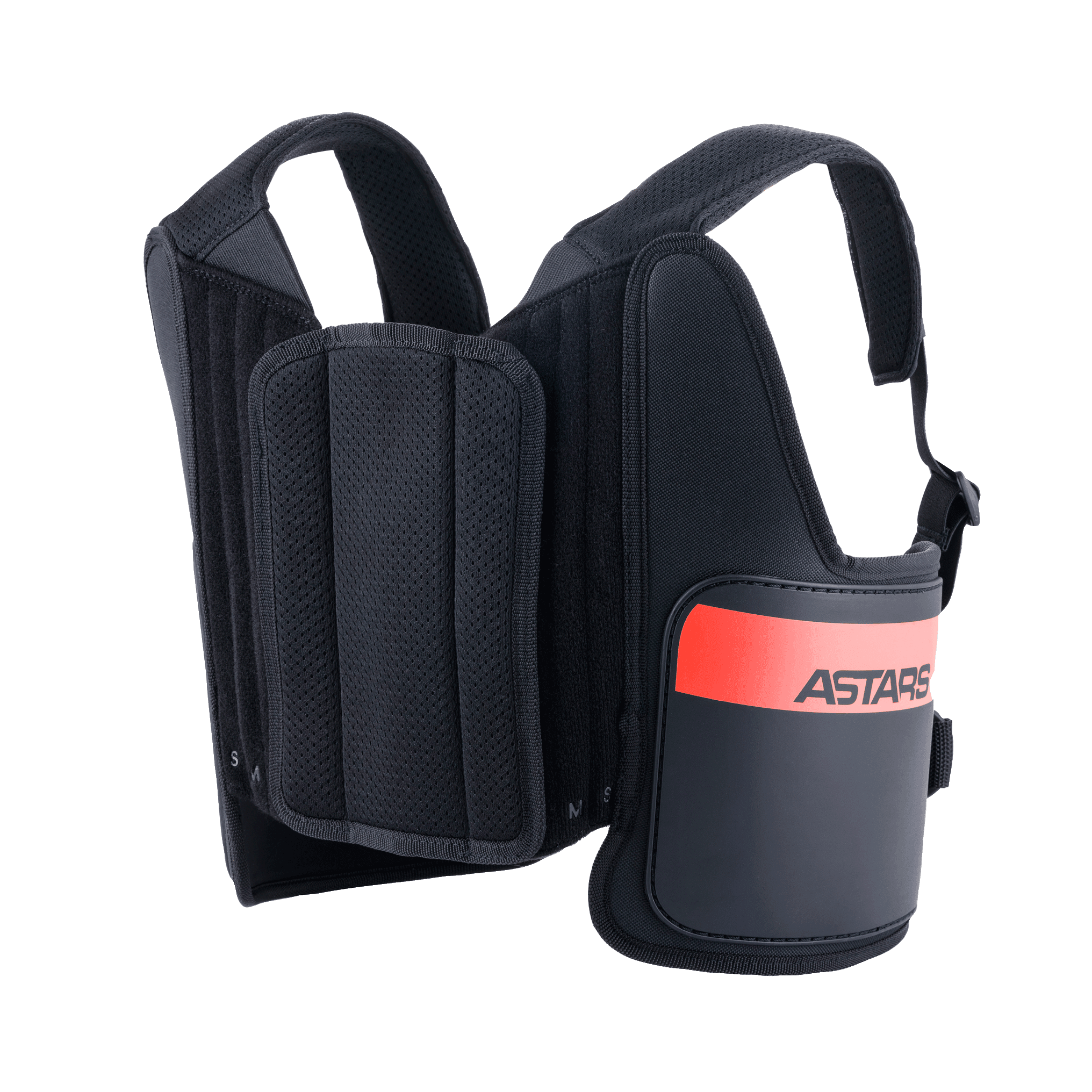 Alpinestars Bionic Rib Support, karting ribbeschermer, zwart met rood ASTARS-logo, verstelbare schouderbanden van mesh, ergonomisch meerlaags ontwerp voor impactbescherming