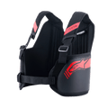 Alpinestars Youth Bionic Rib Support, Black and Red, Karting Rib Protector, featuring adjustable 3D mesh shoulder straps, hardshell side panels with red star logo, and adjustable waist strap for a secure fit