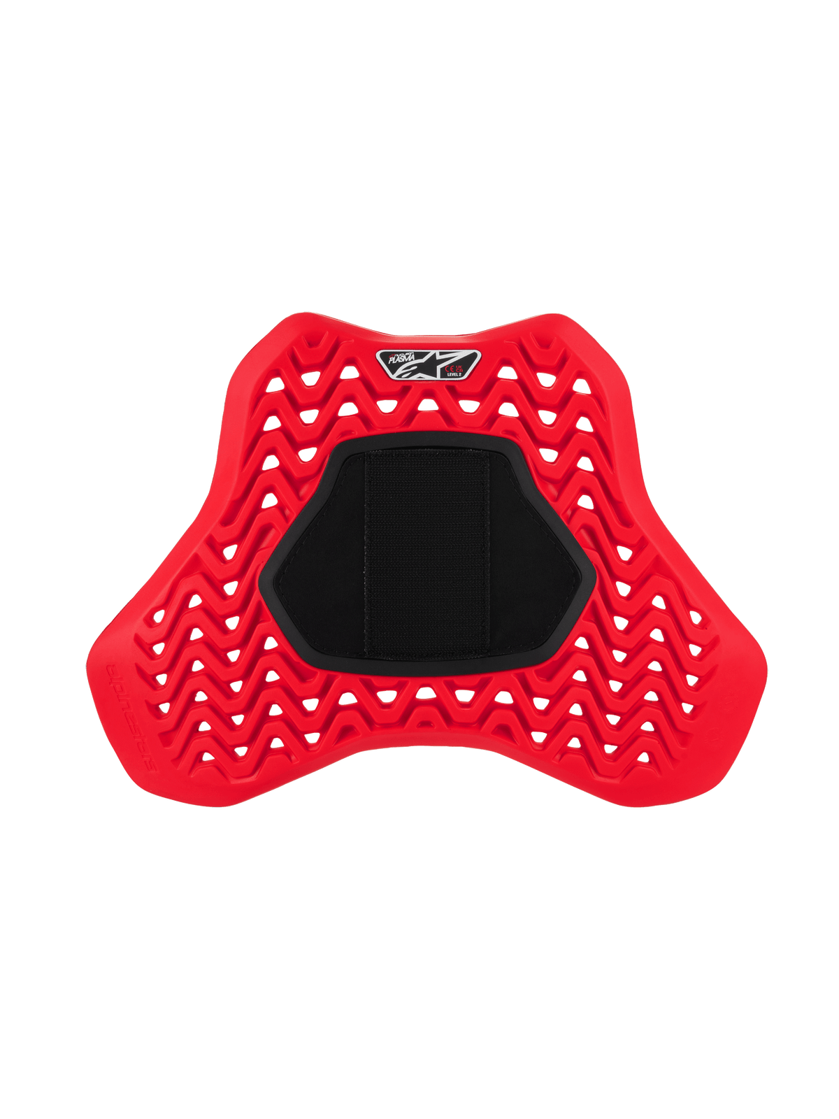 Alpinestars Nucleon Plasma Full Chest Protector Hook and Loop, borstbeschermer voor motorrijden, rood en zwart, flexibel schuimmateriaal met geventileerde zigzagpatroon, beschermende uitrusting