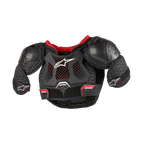 Alpinestars Jeugd Bionic Action Kickstart borstbescherming, zwart en rood, geventileerde motocross bescherming met TPR.