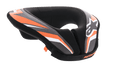 Alpinestars Youth Sequence Neck Roll, motorcross- en MTB-nekbrace, zwart, antraciet en oranje, gewatteerd U-vormig ontwerp met verlengde staart voor stabiliteit, beschermende uitrusting voor jeugdrijders, met wit Alpinestars-logo