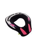 Alpinestars Jeugd Sequence nekbrace, ergonomische motorcrossbescherming voor jeugdrijders, zwart en lichtgrijs met paarse accenten, CE-gecertificeerd.