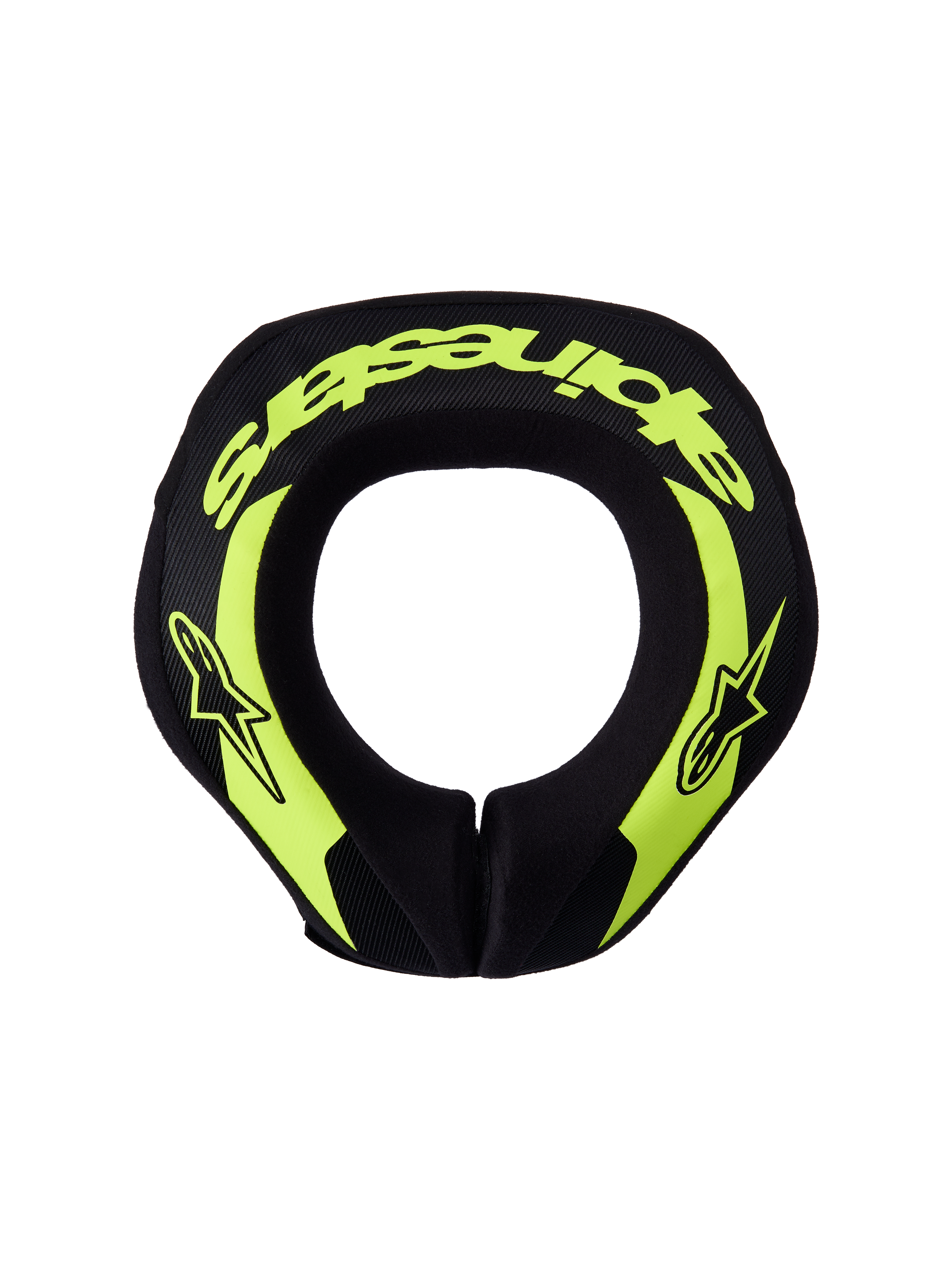 Alpinestars Youth Sequence Neck Roll, kids' motocross neck protector, ergonomic yellow fluo and black protective padding.