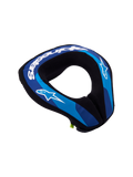 Alpinestars Jeugd Sequence nekbrace, blauw-witte nekbeschermer voor kinderen met dubbele dichtheid schuim voor motocross.