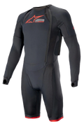Alpinestars Tech-Air® Systeem Tech Layer, heren racing motoronderpak, zwart en rood, compressiepasvorm met mesh-ventilatie.