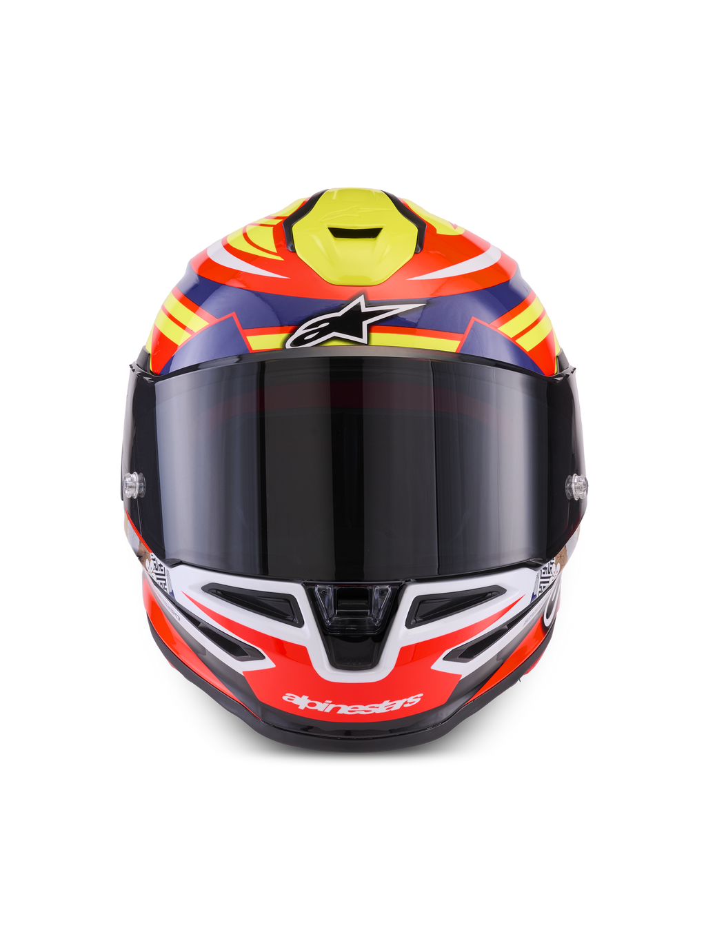 Alpinestars S-R7 Taiyo Furusato helm, integraalmotorhelm voor racegebruik, rood, wit, blauw en geel, CE-gecertificeerde carbon constructie
