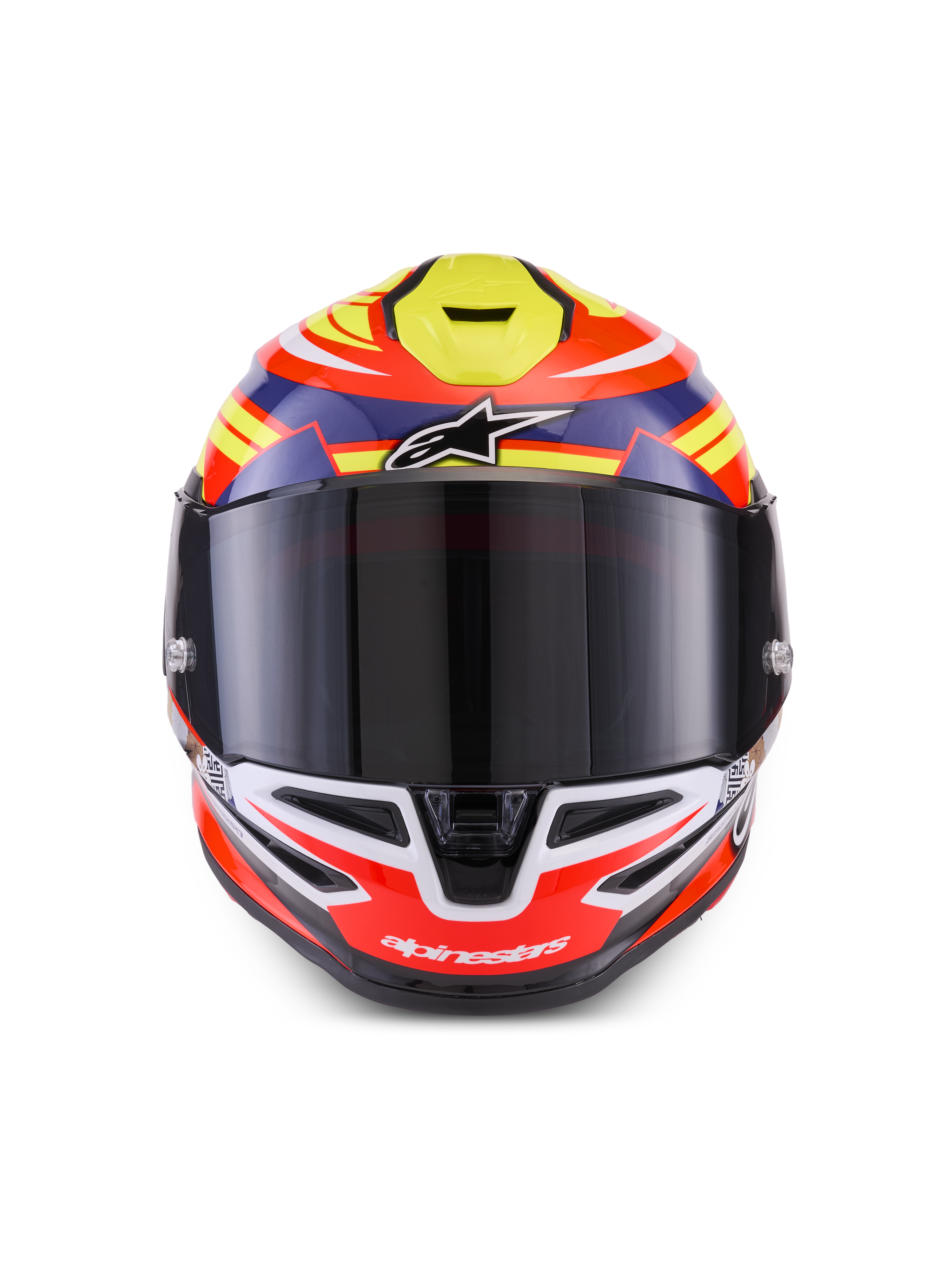 Alpinestars S-R7 Taiyo Furusato helm, integraalmotorhelm voor racegebruik, rood, wit, blauw en geel, CE-gecertificeerde carbon constructie