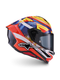 Alpinestars S-R7 Taiyo Furusato helm, ECE-gecertificeerde integraalmotorhelm, rood, wit, blauw en geel, carbon constructie met grafisch design