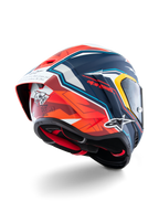 Alpinestars Supertech R10 Acosta Beperkte Oplage Helm, motorracehelm, blauw, rood en wit, carbon constructie, CE-gecertificeerd