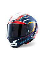 Alpinestars Supertech R10 Acosta Beperkte Oplage Helm, motorracinghelm, blauw rood en wit, carbon constructie met optische klasse 1 vizier