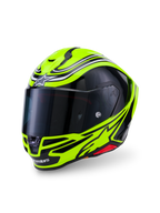 Alpinestars S-R7 Zeal helm, integraal motorracinghelm, geel fluo, zwart en wit, carbon constructie, ECE-gecertificeerd