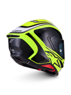 Alpinestars S-R7 Zeal helm, integraal motorracinghelm, geel fluo, zwart en wit, ECE-gecertificeerde carbon constructie met aerodynamische spoiler