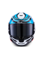 Alpinestars S-R7 Zeal helm, integraal motorracinghelm, zwart, blauw en wit, carbon constructie met CE-certificering