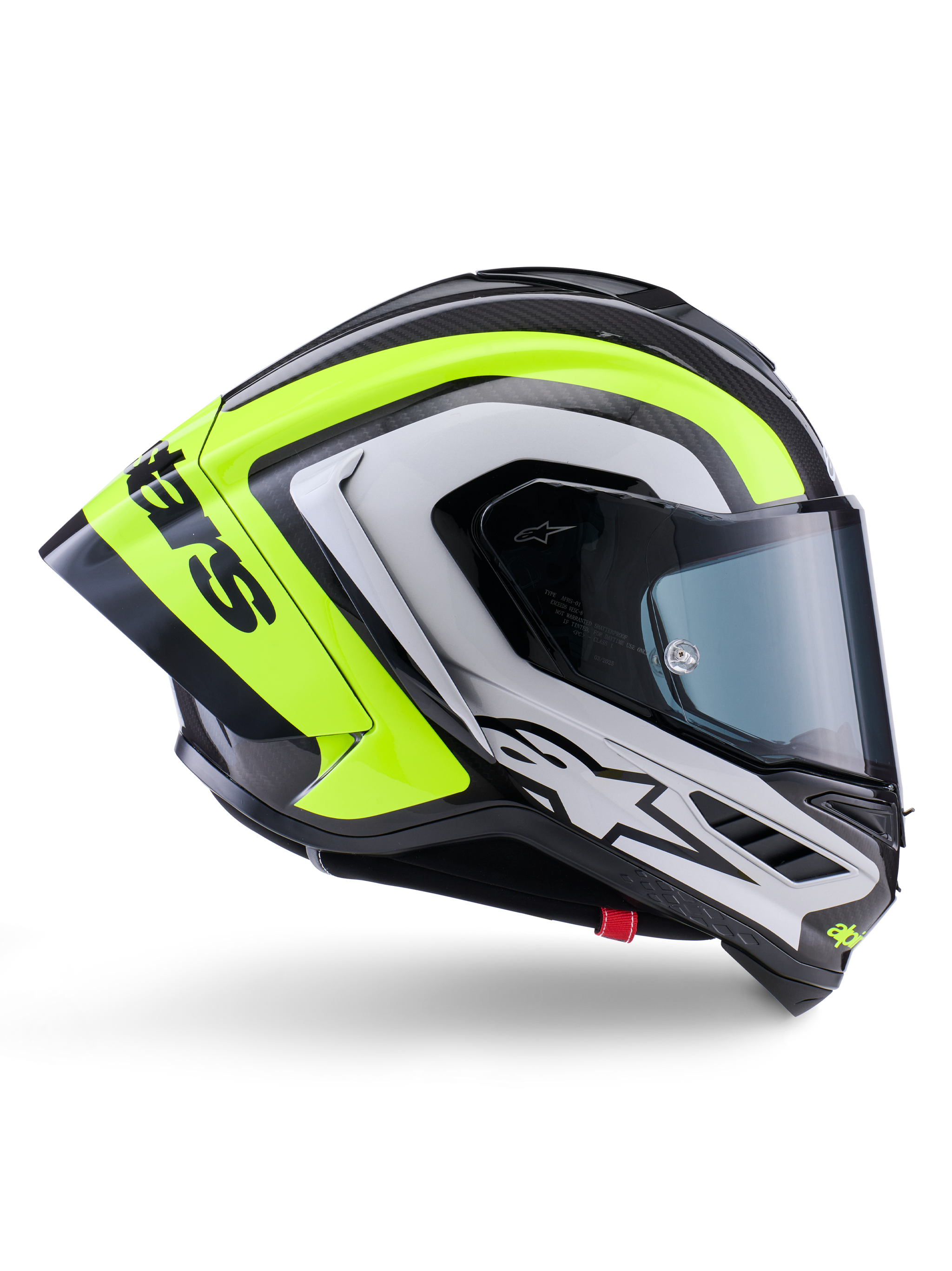 Alpinestars Supertech R10 Arius helm, motorracinghelm, neongeel en zwart met witte accenten, ECE06/DOT-gecertificeerd, aerodynamisch design met heldere vizier
