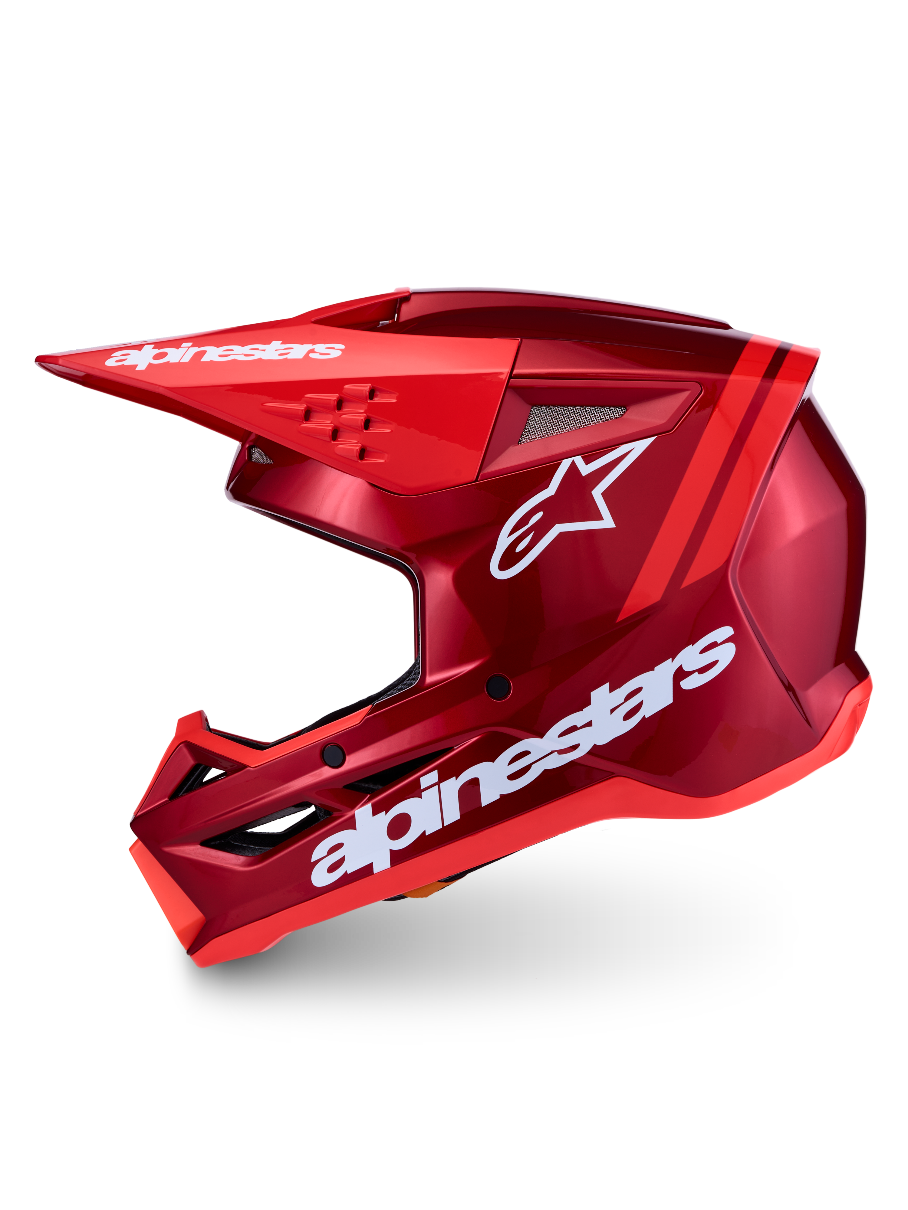 Alpinestars SM3 Radium Helmet ECE06, Red and White unisex motocross helmet for off-road racing, ECE 22.06 certified.