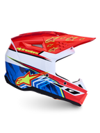 Alpinestars SM3 Falcon Motocross Helmet, red and blue graphic design, ECE 22.06 certified off-road racing protection.