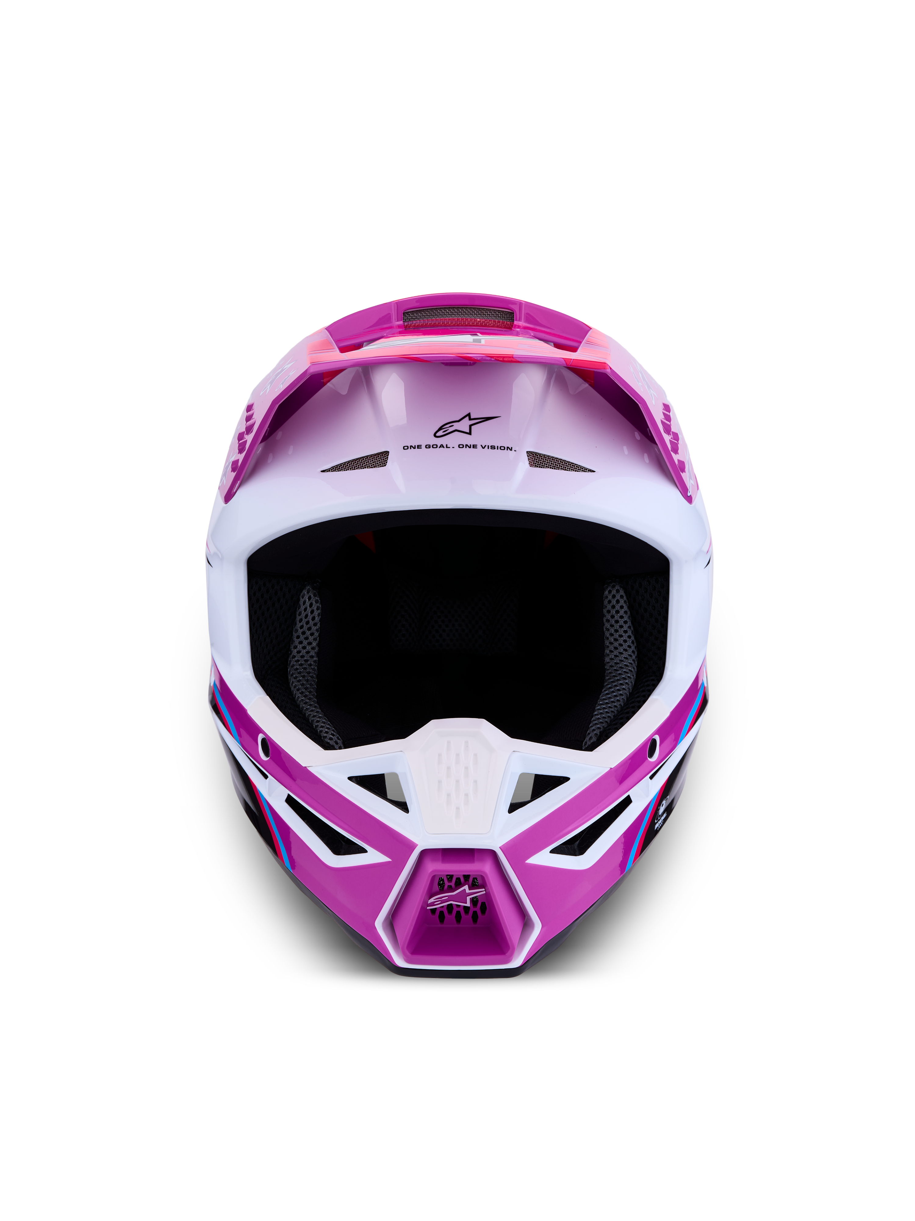 Alpinestars SM3 Falcon Helmet ECE06, purple and white motocross helmet with advanced ventilation for off-road protection.