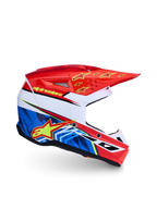 Alpinestars SM3 Youth Falcon Helmet ECE06, Youth Motocross Helmet, Red and Blue, ECE 2206 certified, lightweight shell.