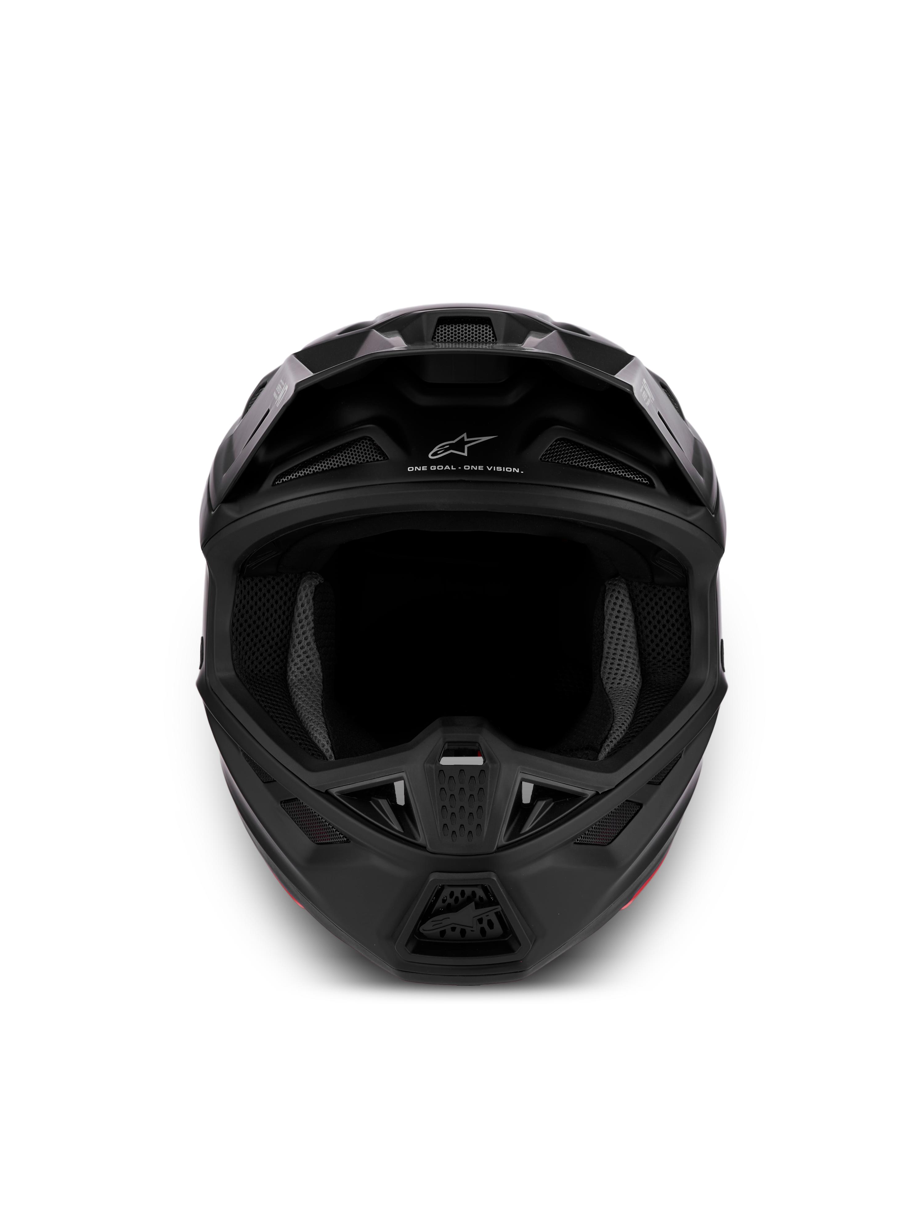 Alpinestars S-M7 Solid Helmet ECE06, Matte Black motocross helmet with aerodynamic shell and ventilation.
