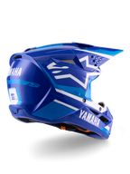 Alpinestars Yamaha S-M3 helm ECE 22.06, motocrosshelm, blauw wit glanzend, voorzien van Yamaha- en Alpinestars-branding, wit sterlogo op de zijkant, meerdere inlaat- en uitlaatopeningen, aerodynamisch ontwerp voor off-road prestaties