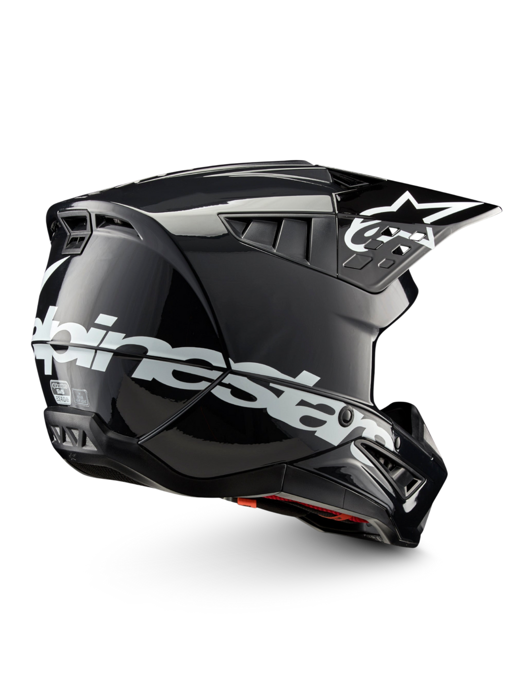 Alpinestars S-M5 Corp helm, motocrosshelm, donkergrijs glanzend en wit, ECE 22.06-gecertificeerd voor off-road.