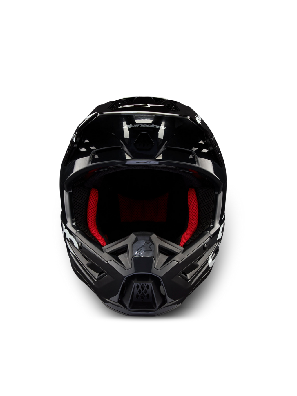 Alpinestars S-M5 Corp helm, motocrosshelm, donkergrijs glanzend met rood interieur, ECE 22.06-gecertificeerd