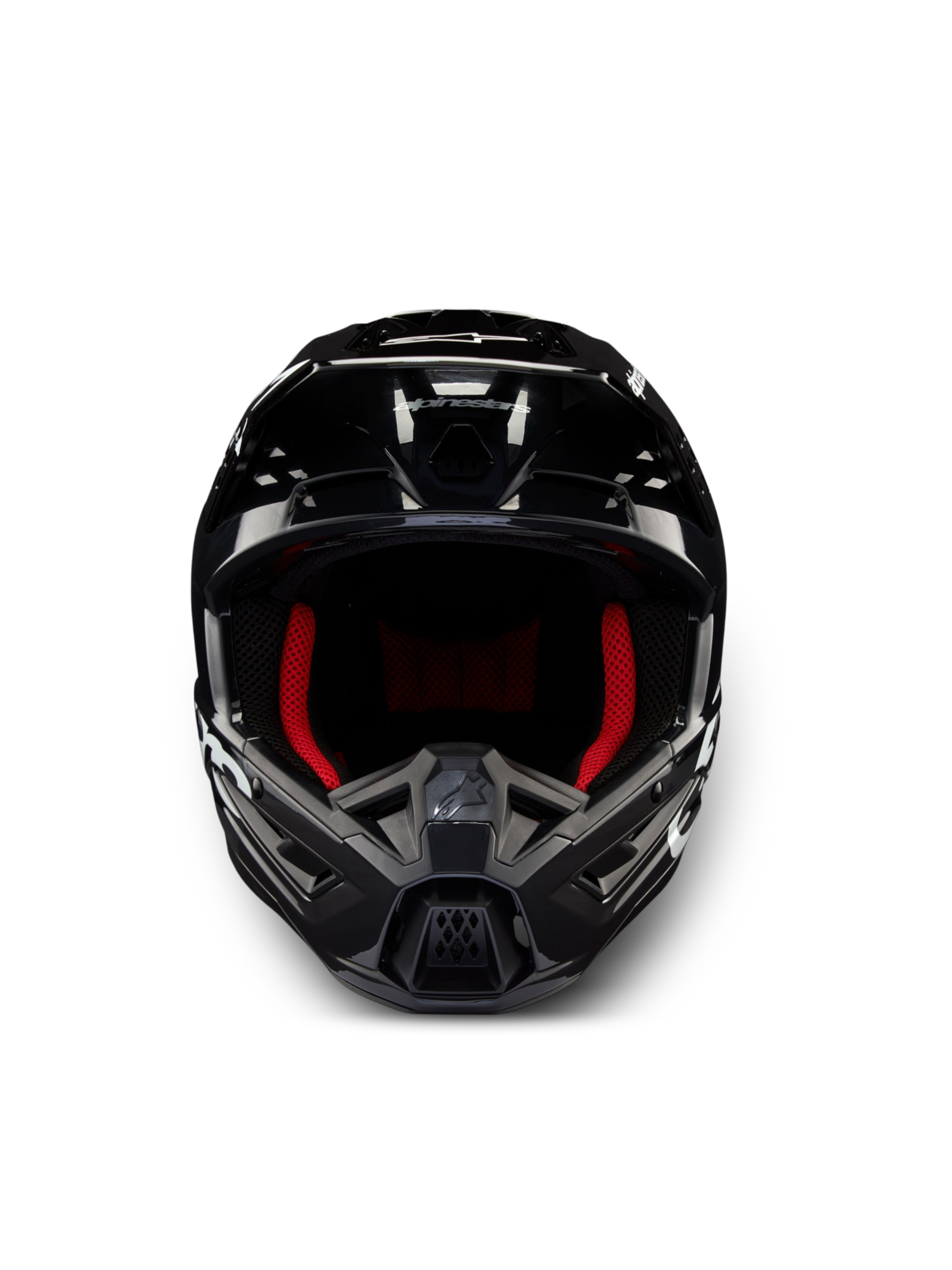 Alpinestars S-M5 Corp helm, motocrosshelm, donkergrijs glanzend met rood interieur, ECE 22.06-gecertificeerd
