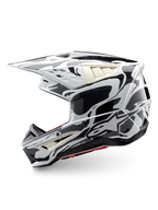 Alpinestars S-M5 Mineral helm, off-road motocrosshelm in koel grijs en donkergrijs glanzend, ECE 22.06-gecertificeerd.