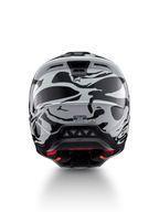 Alpinestars S-M5 Mineral motocrosshelm, koel grijs en donkergrijs, ECE 22.06-gecertificeerd, achteraanzicht met ventilatie.
