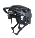 Alpinestars Vector Tech Solid helm, zwarte MTB mountainbikehelm, matte en glanzende afwerking met 19 ventilatieopeningen, gele Mips-voering aan de binnenkant, verstelbaar vizier en riemen, lichtgewicht bescherming voor trail- en all-mountain ritten