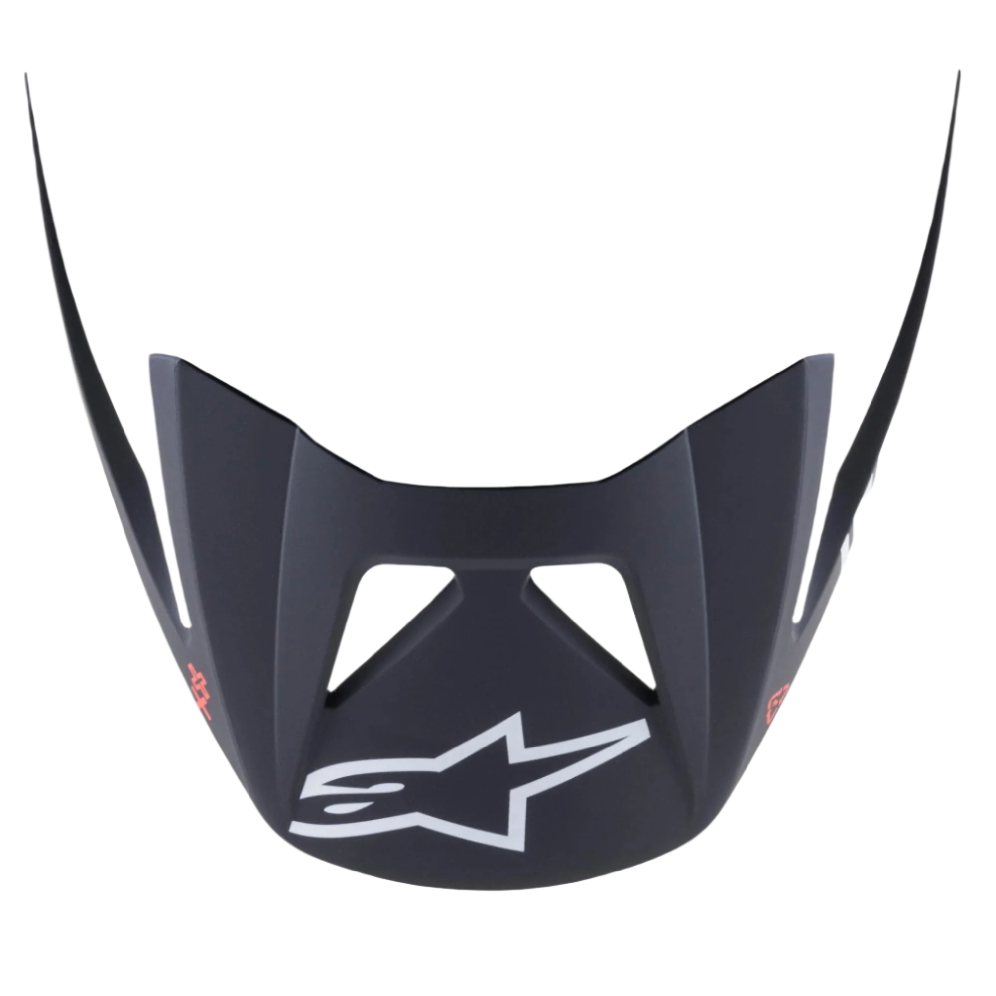 Alpinestars Vizier Vector Tech A1, vervangend vizier voor fietshelm, zwart lichtgrijs mat, met wit A-star logo op de voorkant, duurzame kunststof constructie voor MTB trail- en enduro-gebruik