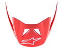 Alpinestars Vizier Vector Tech A2, MTB helmvizier, helderrood met wit sterlogo, aerodynamisch ontwerp met hoekige verlengingen, glanzende afwerking voor mountainbiken