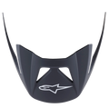 Alpinestars Visor Vector Pro A2, vervangend vizier voor MTB-helmen, Ebony Matt zwart, voorzien van een wit Astars-logo op de voorkant, hoekige aerodynamische vorm met ventilatie-uitsparingen, matte kunststof afwerking