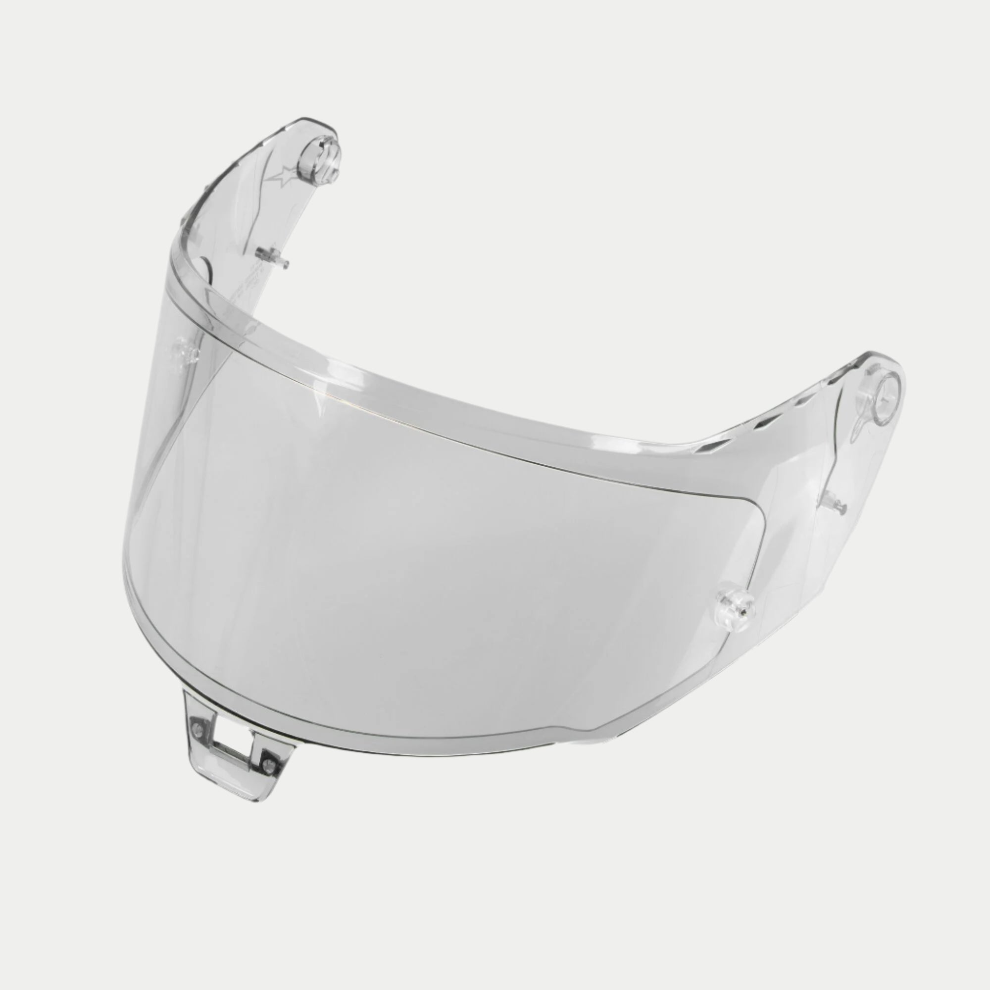 Alpinestars Supertech R10 AFHS-01 Shield, vervangend helmvizier, helder, transparante kunststof constructie voor S-R10 racehelmen, gebogen ontwerp met nauwkeurige montagepunten, officieel motorhelm-accessoire
