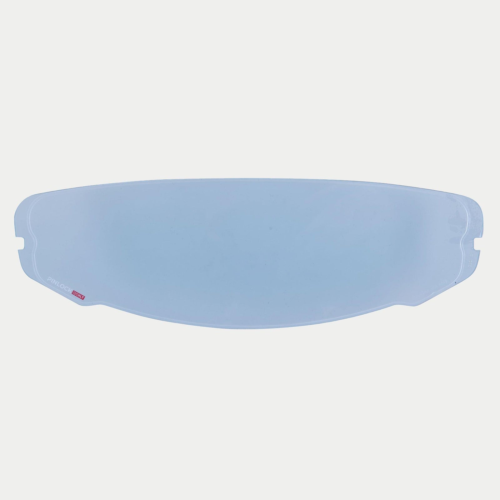 Alpinestars Supertech R10 AFHS-01 Shield Pinlock Lens, Transparent Clear anti-fog visor insert, featuring Pinlock 120XLT branding on the bottom left, official replacement part for S-R10 motorcycle helmets.