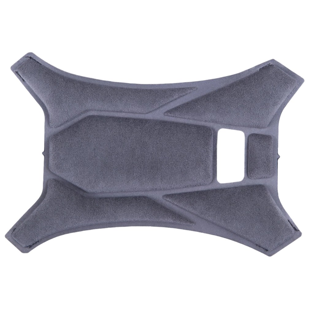 Alpinestars Supertech R10 Top Pad, Gray helmet accessory, replacement crown pad, geometric padded design with soft fabric texture, official S-R10 interior component