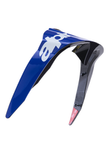 Alpinestars Supertech R10 Arius Standard Spoiler, helmaccessoire, glanzend blauw en zwart met witte logo's, aerodynamisch gevormd kunststof ontwerp, vervangingsonderdeel voor motorracehelmen