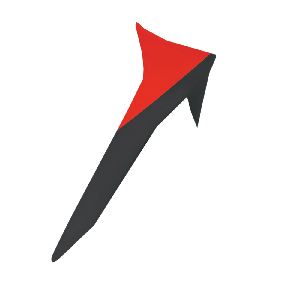 Alpinestars Supertech R10 Element Standard Spoiler, motorhelm accessoire, zwart en felrood, strak aerodynamisch ontwerp met een spits winglet-profiel