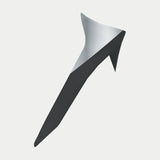 Alpinestars Supertech R10 Element Standard Spoiler, Helmet Accessory, Black and Silver, aerodynamic wing component with a sleek angular design and glossy finish, engineered for enhanced stability and airflow