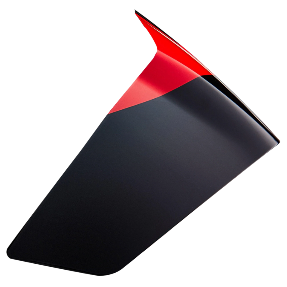 Alpinestars Supertech R10 Element Race Spoiler, helmaccesoire, glanzend zwart en helderrood, aerodynamisch vervangingsonderdeel voor S-R10-helmen, strak gepunt profiel