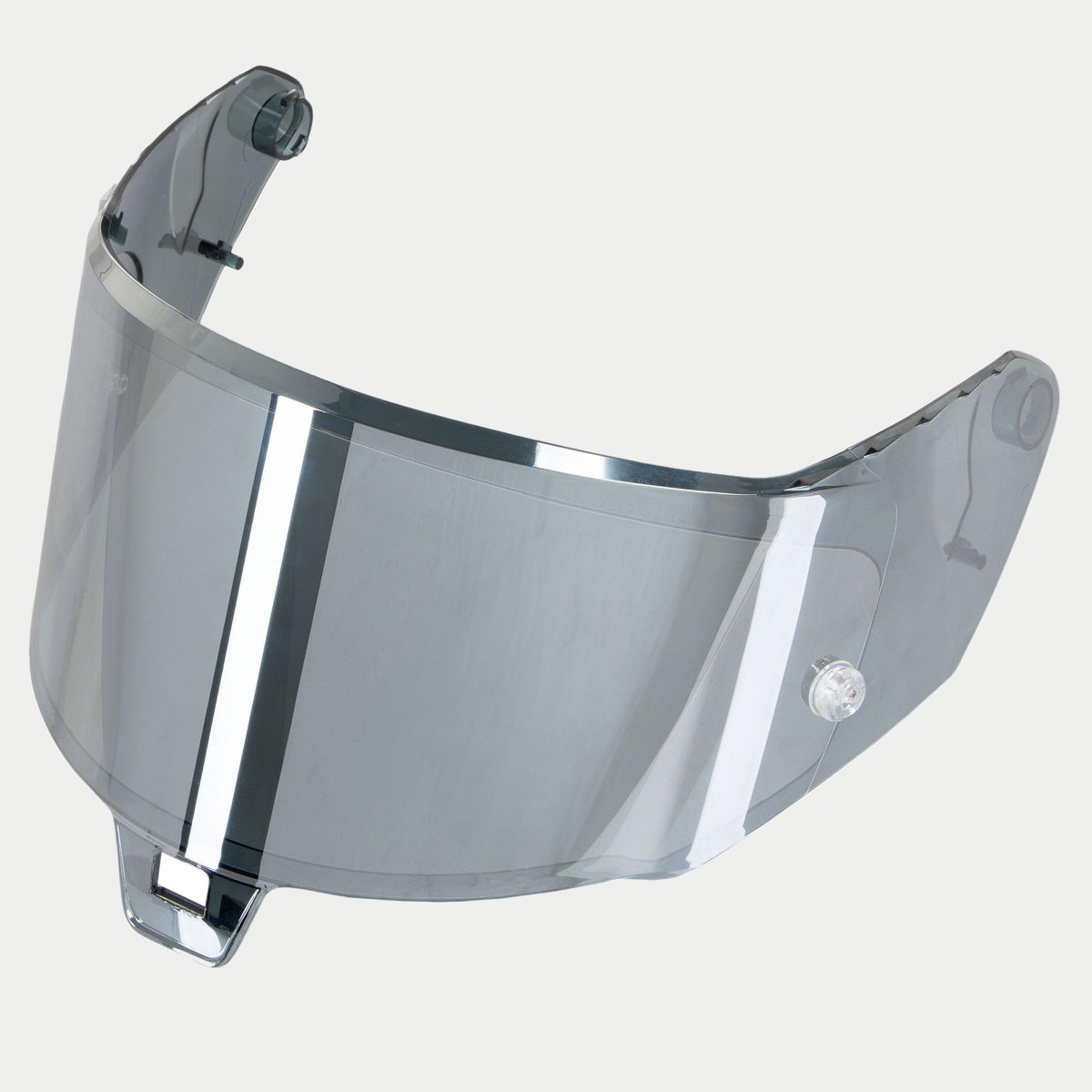 Alpinestars Supertech R10 AFHS-01 Shield, Helmet Visor, Dark Silver Mirror, featuring a high-gloss reflective finish, curved aerodynamic design, and clear side sections for peripheral visibility.
