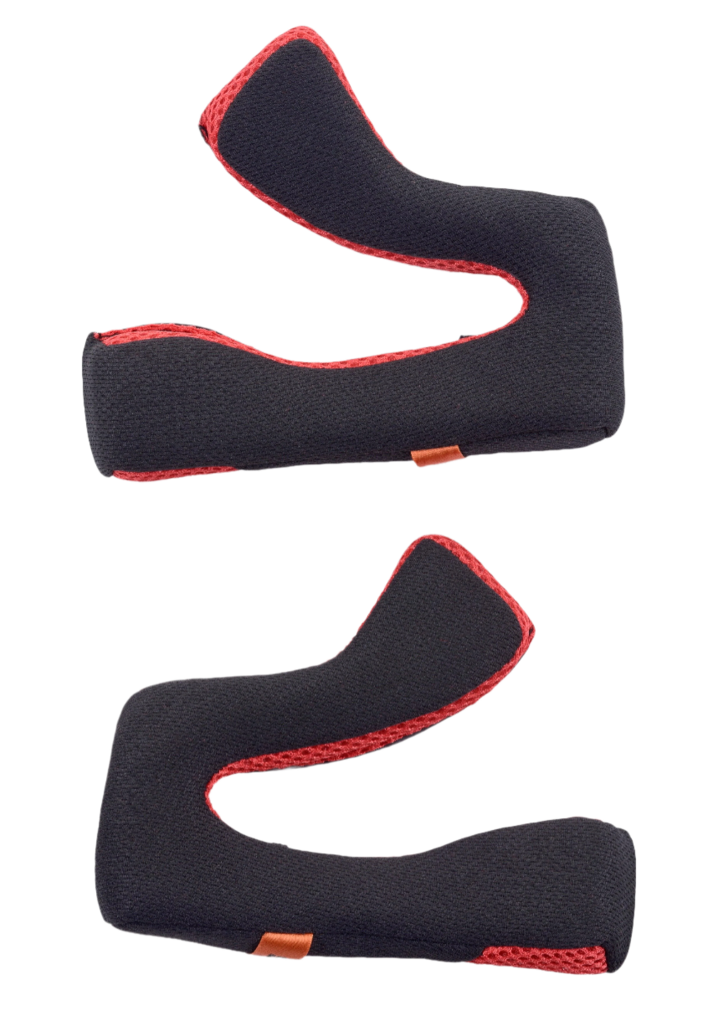 Alpinestars S-M5 reserve wangkussens, helmaccessoire, zwart en rood, set van twee ergonomische binnenkussens, ademende mesh-constructie met rode bies, ontworpen voor comfort en een goede pasvorm in de motocrosshelm