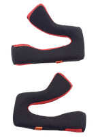 Alpinestars S-M5 reserve wangkussens, helmaccessoire, zwart en rood, set van twee ergonomische binnenkussens, ademende mesh-constructie met rode bies, ontworpen voor comfort en een goede pasvorm in de motocrosshelm