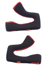 Alpinestars S-M5 Cheek Pads Replacement, Helmet Accessory, Black and Red, set of two ergonomic interior pads, breathable mesh construction with red piping, designed for motocross helmet comfort and fit