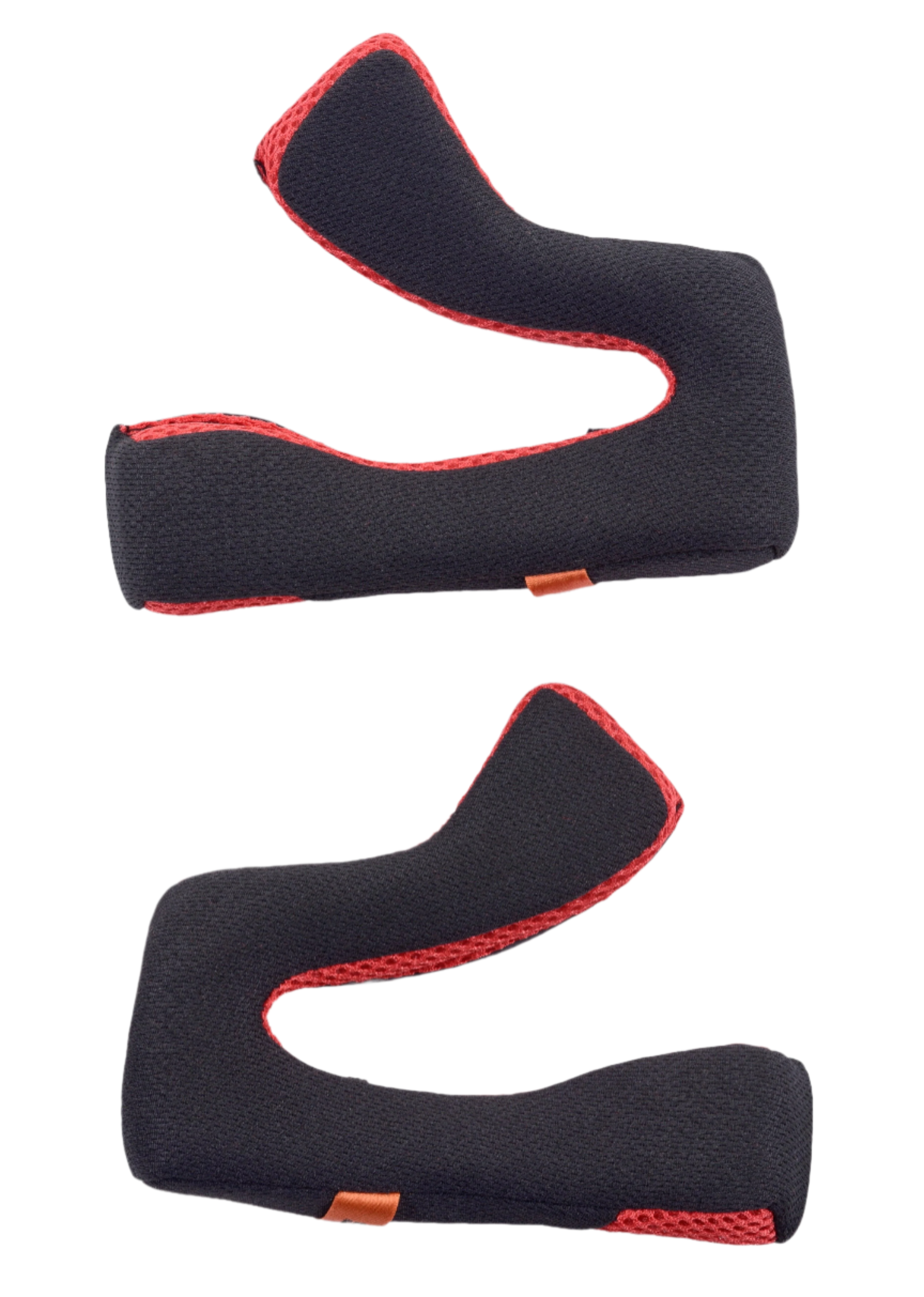 Alpinestars S-M5 reserve wangkussens, helmaccessoire, zwart en rood, set van twee ergonomische binnenkussens, ademende mesh-constructie met rode bies, ontworpen voor comfort en een goede pasvorm in de motocrosshelm