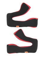 Alpinestars S-M5 wangkussenset +5 mm, vervangende binnenvoering voor helm, zwarte stof met rode mesh-afwerking, ergonomisch gebogen ontwerp, helmaccessoire voor motorcross en off-road rijden