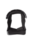 Alpinestars S-M7 Crown Pad, zwarte helmvoering met U-vormig design, gevoerde binnenkant met getextureerde stof, grijze mesh-rand, plastic drukknop-bevestigingspunten, comfort- en beschermingsvulling voor motorhelmen