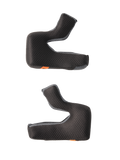 Alpinestars S-M7 wangkussenset, vervangende helmvoering, zwart met gestructureerde honingraatstof en grijze mesh-randen, gevormde schuimkussens voor een ergonomische pasvorm, voorzien van oranje noodontgrendelingslipjes, motorhelm accessoires