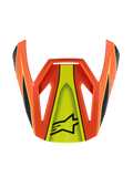 Alpinestars S-M3 Youth Fray Visor, motorcrosshelm vizier, oranje en fluorescerend geel, hoekig aerodynamisch ontwerp met zwart Astar-logo en racestrepen, duurzaam plastic vervangingsonderdeel voor off-road jeugdhelmen